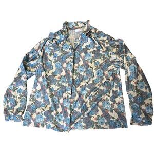 Vintage 1970s Graff California Wear Paisley / Floral Blouse Women’s Size 20